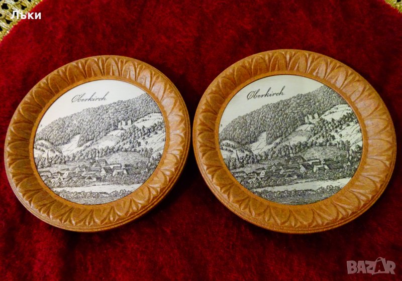 Чиния,купичка с пейзаж литография Oberkirch, снимка 1
