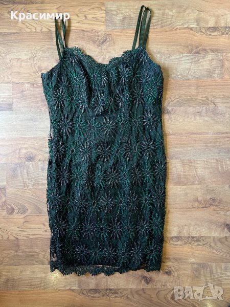 Еластична дамска рокля с дантела, снимка 1