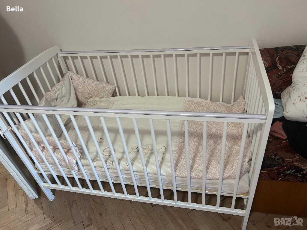 Бебешко креватче, матрак и чаршафи, завивка, снимка 1