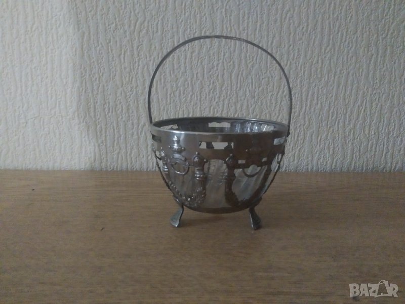 посребрена метална бонбониера арт нуво, снимка 1