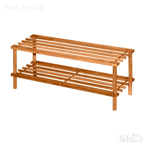 Дървена поставка за обувки на 2 нива, снимка 1