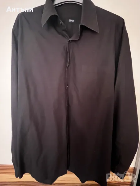 Черна риза с дълъг ръкав, снимка 1