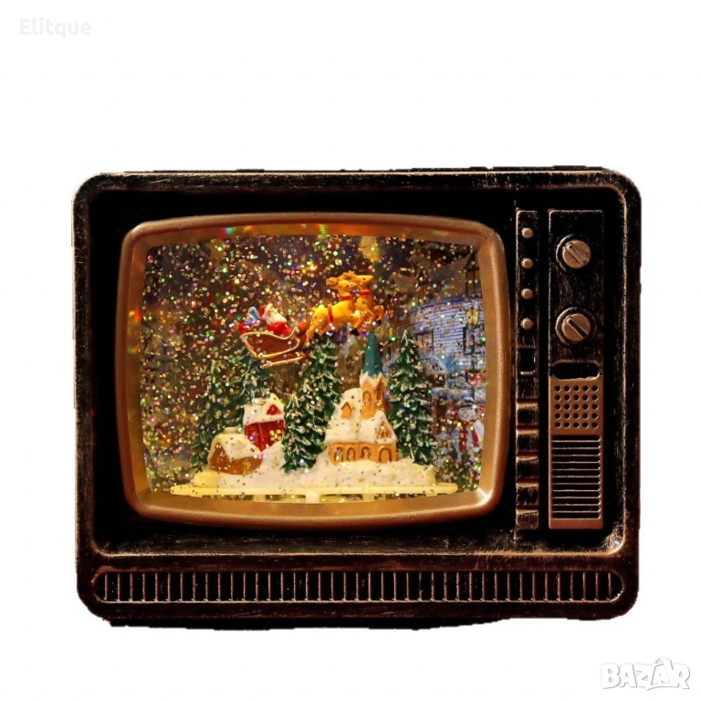 Коледен ретро телевизор - декорация, снимка 1