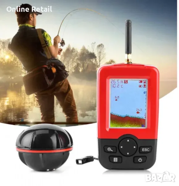 Сонар за риболов Sonar Fish Finder LCD екран, Безжичен сонарен сензор 100 м, снимка 1