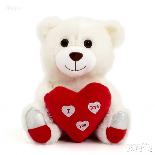Плюшено мече екрю 33 см-46902, снимка 1