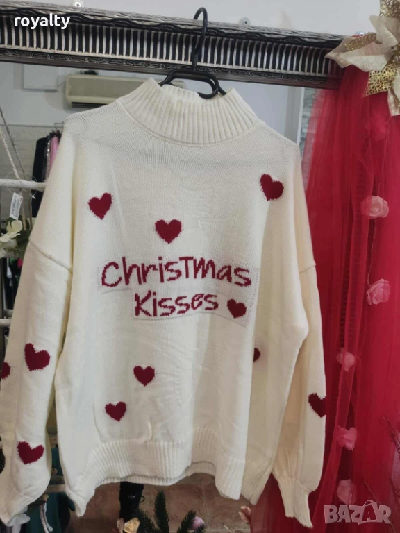 Коледни Пуловери Плетиво Два Цвята , снимка 1