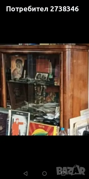 Ретро дървена витрина - библиотека , снимка 1