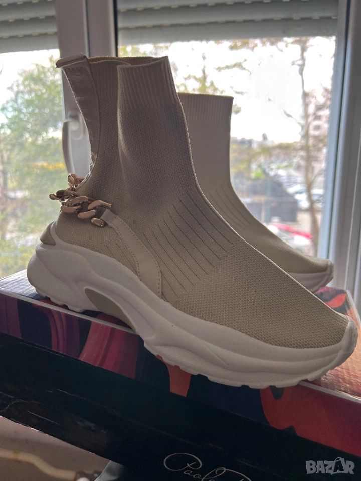 Платнени обувки - тип ботуш , снимка 1