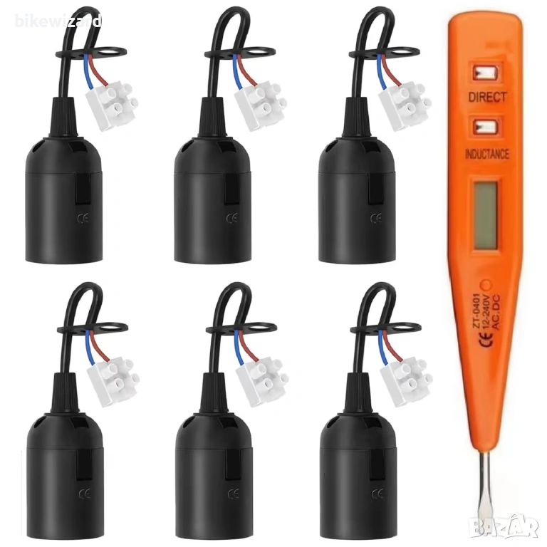 Фасунга E27 с тестер за напрежение – 6 броя НОВИ, снимка 1