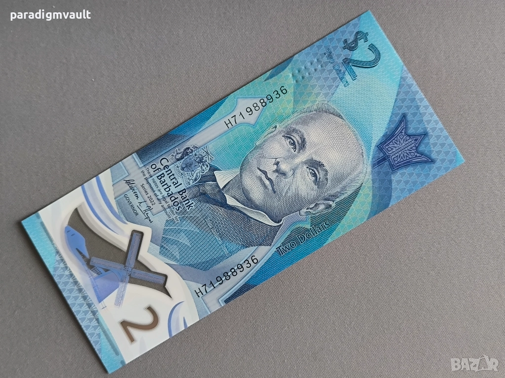 Банкнота - Барбадос - 2 долара UNC | 2022г., снимка 1