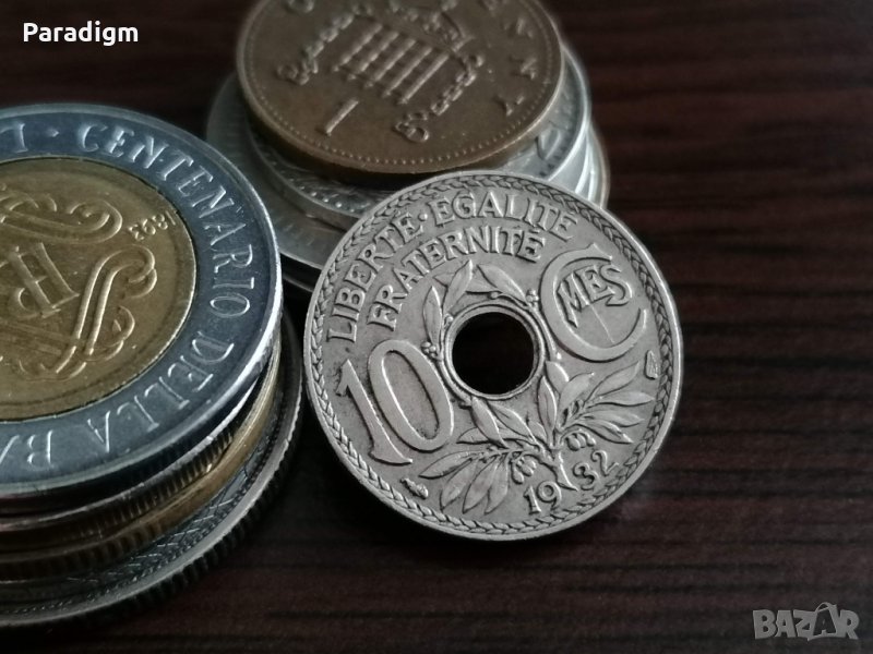 Mонета - Франция - 10 сентима | 1932г., снимка 1