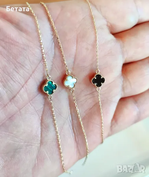 Гривна с детелина, гривна с детелина Ван Клееф 14 карата злато, снимка 1