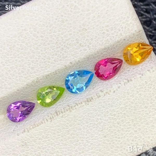 Топаз син и розов, Перидот, Цитрин и Аметист калибрирани , снимка 1