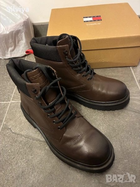 Мъжки кафяви боти Tommy Hilfiger, снимка 1