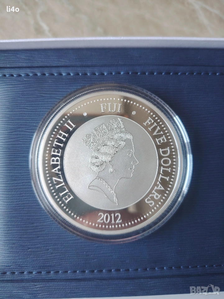 сребърна монета с частично позлатяване 24 карата златно покритие 2 тройунции , снимка 1