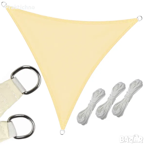 Водоустойчив навес, тип триъгълно платно, тента за плътна сянка, 3х3х3 метра, снимка 1