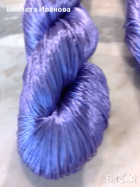 Конци за бродиране от вискозна коприна, лилав цвят, 7 броя , снимка 1