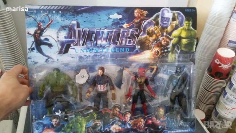 Комплект фигури герои Отмъстителите Avengers, 4 броя, блистер 0077, снимка 1