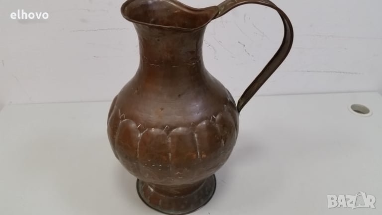 Старинна голяма медна стомна, снимка 1