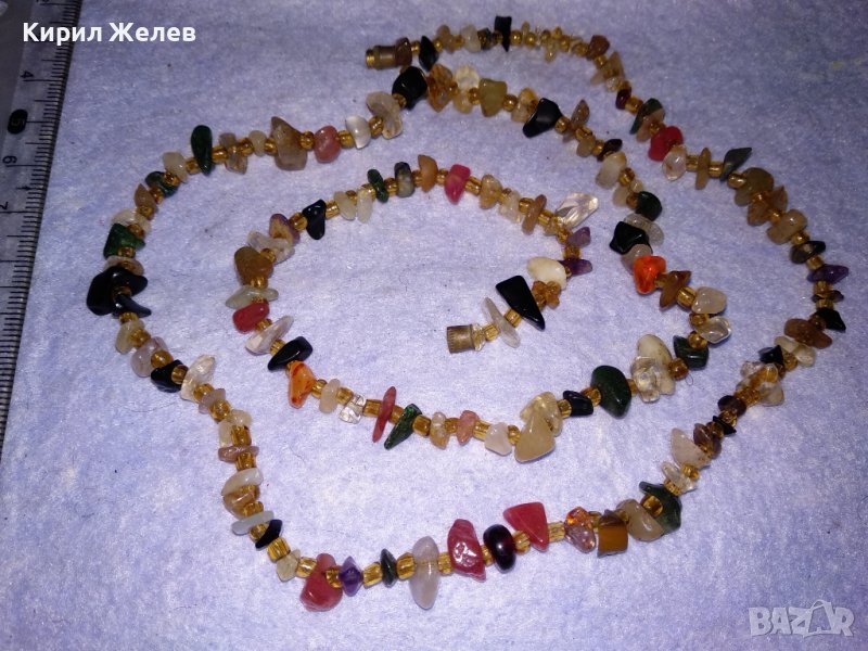 ГЕРДАНЧЕ СКЪПОЦЕННО КОЛИЕ от НАТУРАЛНИ ЦВЕТНИ КАМЪЧЕТА и МЪНИСТА 34706, снимка 1