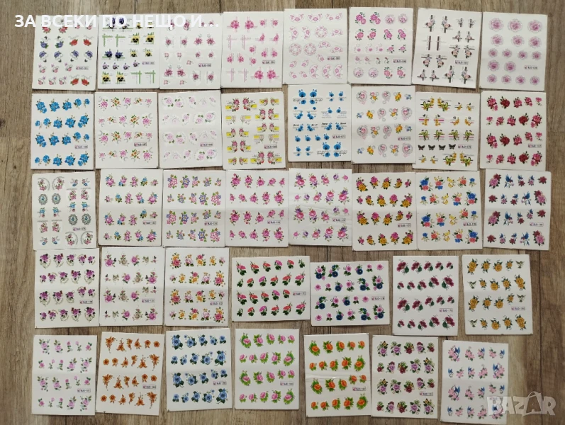 38 броя ваденки за нокти маникюр цветя, снимка 1