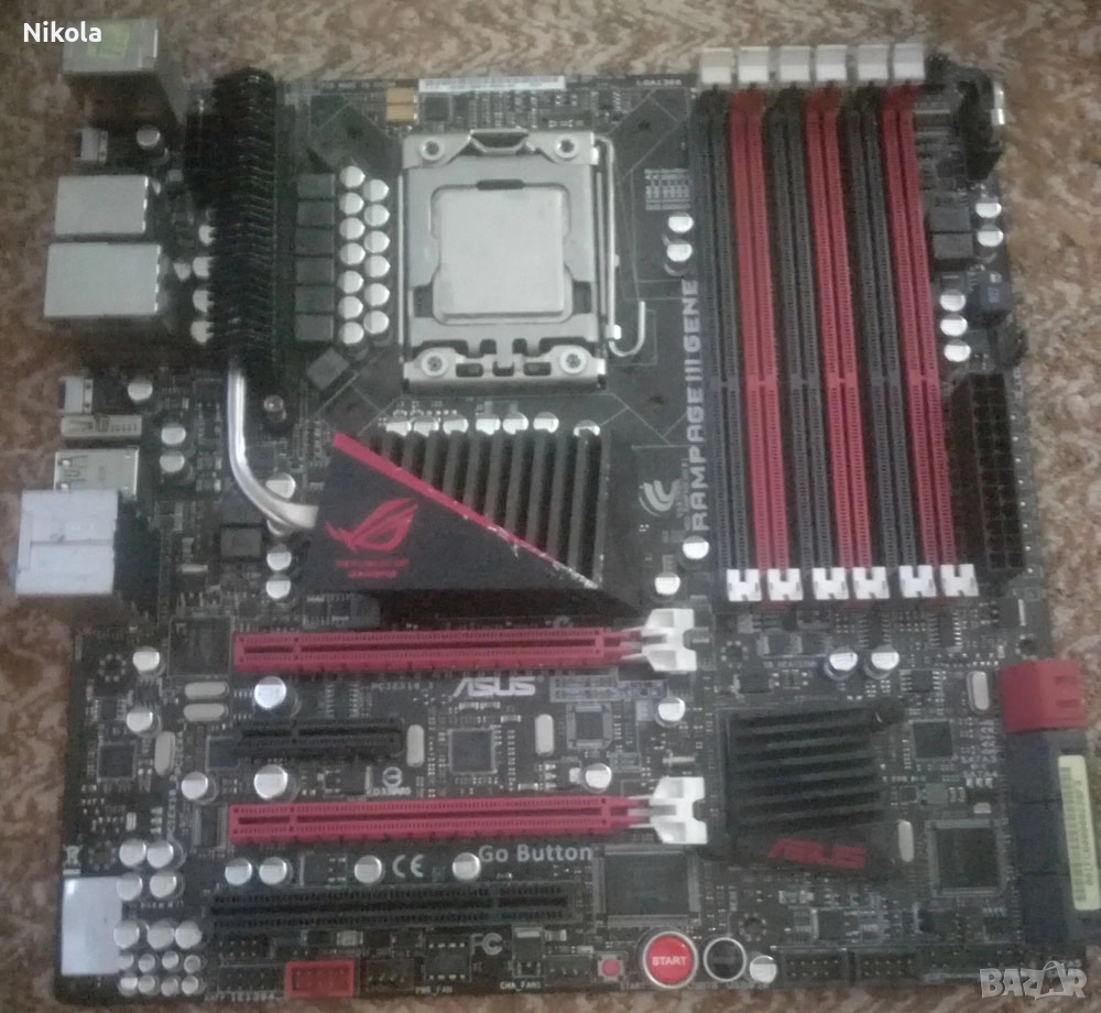 Продавам/Бартер Дъно ASUS RAMPAGE 3G с 8 ядрен процесор Intel Core i7-950 Republic of Gamers ! , снимка 1