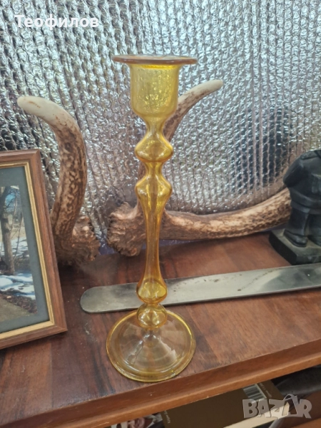 Свещтник цветно стъкло, снимка 1