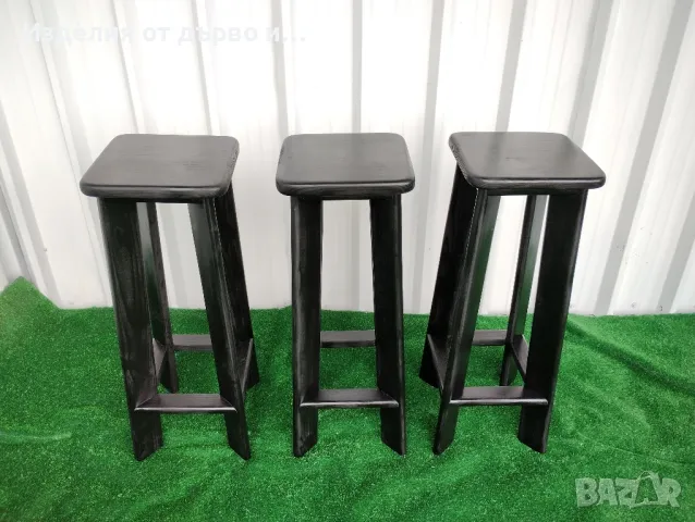 Дървени бар столове от масив , снимка 4 - Столове - 50287930