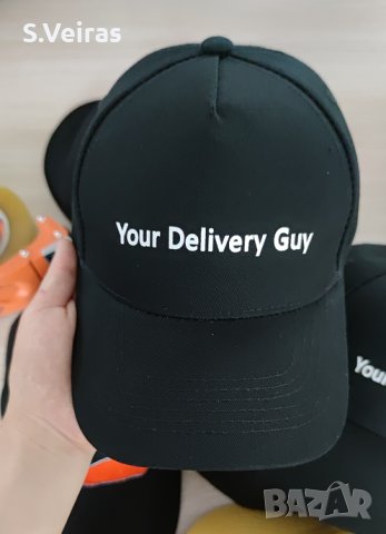 Шапка за доставчици ISA, с текст Your Delivery Guy, Черна, Регулируем размер, снимка 2 - Шапки - 38121305