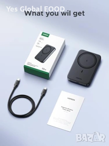 UGREEN магнитна външна батерия 10000mAh PD 20W, снимка 8 - Друга електроника - 53430788