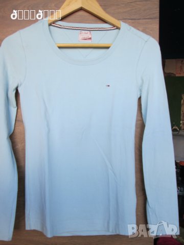 Памучна блуза Tommy Hilfiger бледо синя