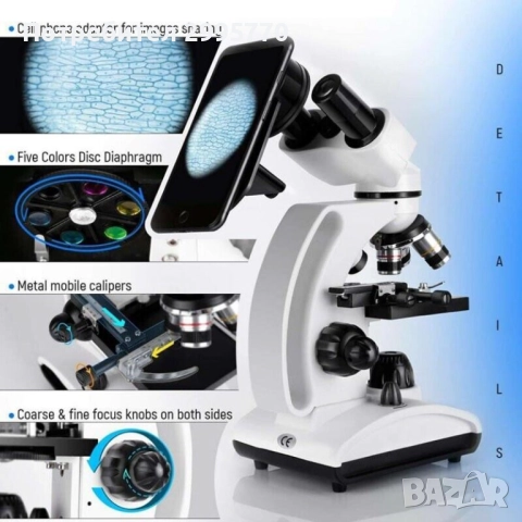 Микроскоп от 40 до 1000 , снимка 4 - Лаборатория - 52881304