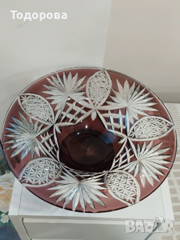 Стара фруктиера(сребро 800 кристал 19 век)Large Fruit Bowl Crystal Cut, 1 500 лв, снимка 11 - Други - 52278698