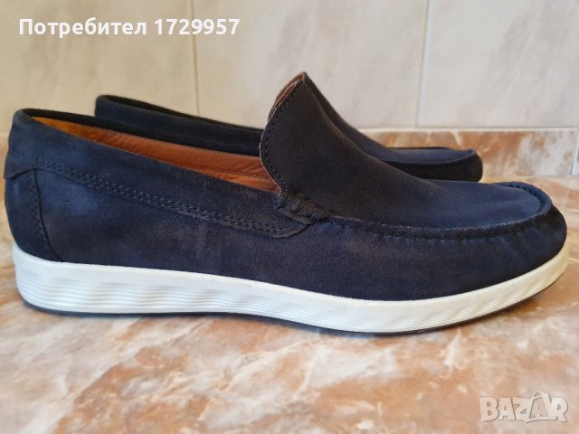Мокасини Ecco велур-Цвят: Индиго Номер -42, снимка 14 - Мокасини - 40451149