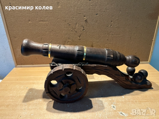 дървено оръдие сувенир, снимка 5 - Антикварни и старинни предмети - 52321240