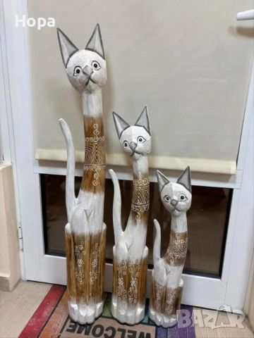 Котки от дърво 60,80,100см , снимка 8 - Декорация за дома - 34520145