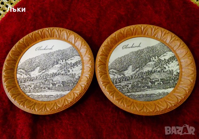 Чиния,купичка с пейзаж литография Oberkirch