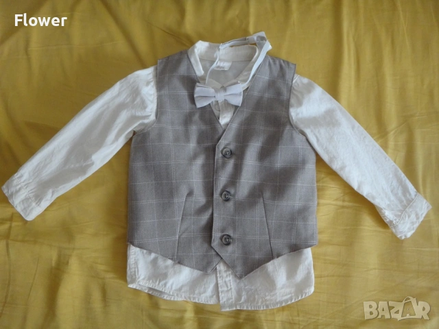 H&M Официален кариран комплект от 4 части, размер 92, за 2 годишно, снимка 4 - Комплекти за бебе - 53259309