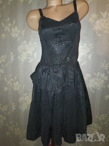 Черна официална рокля с отблясъци М, снимка 2 - Рокли - 38777941