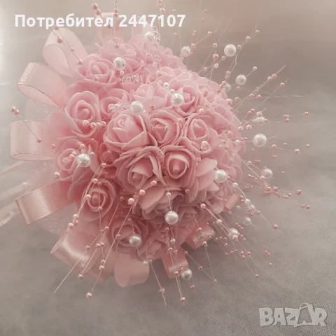 Сватбен букет, снимка 4 - Сватбени аксесоари - 49229791
