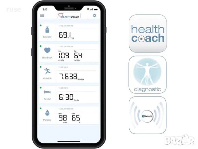 НОВИ! Дигитален Bluetooth kантар Sanitas SBF72 анализатор до 180 кг, снимка 6 - Везни - 49786123