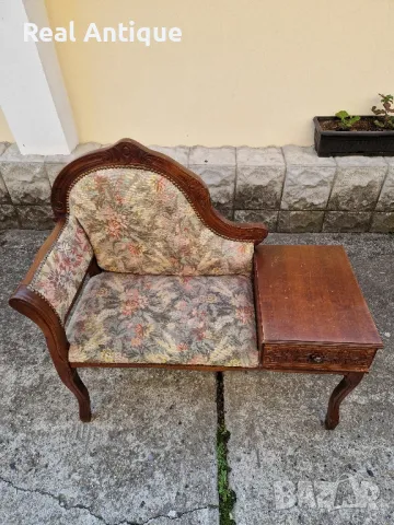 Прекрасна антикварна френска барокова салонна пейка , снимка 4 - Антикварни и старинни предмети - 50245117