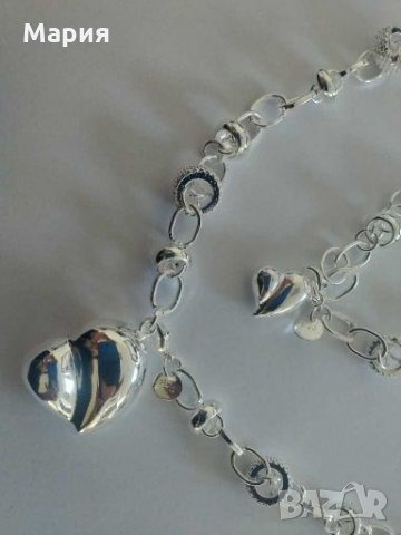 Сребърен ланец и гривна, снимка 2 - Бижутерийни комплекти - 27691403