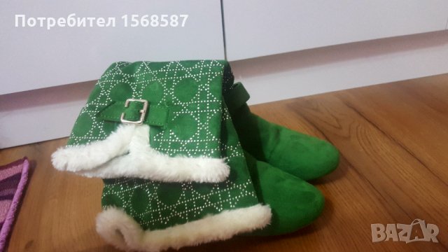 Коледни зелени ниски ботуши 39 номер, снимка 7 - Дамски ботуши - 34864564