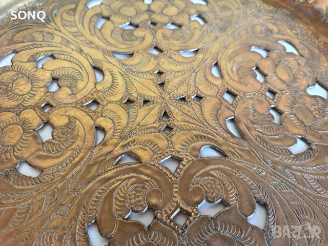 Страхотен Стар Бронзов Поднос, снимка 4 - Антикварни и старинни предмети - 51205747
