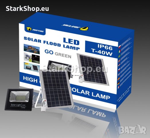 Соларен LED прожектор с панел – 80W, снимка 3 - Соларни лампи - 38417514