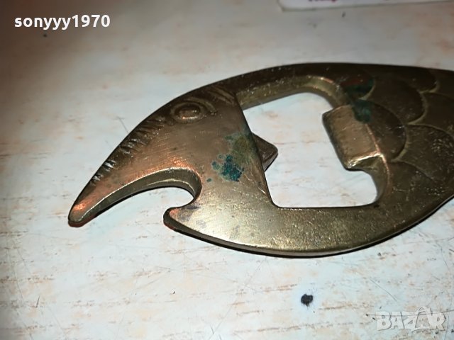 РИБА-мед/месинг 17х5см внос германия 0806211211, снимка 5 - Антикварни и старинни предмети - 33145167