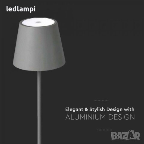 Настолна LED Лампа 3W Димиране Сива Презареждане Топло Бяла Светлина, снимка 4 - Настолни лампи - 43759846