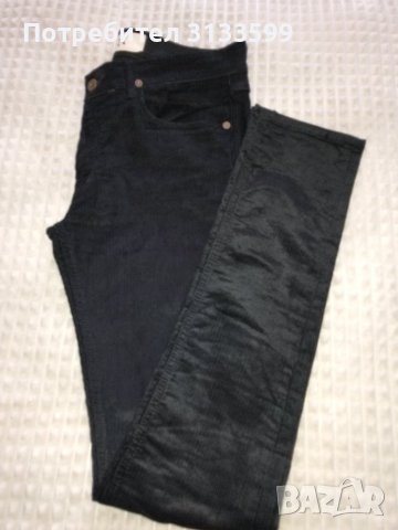 Великолепни дамски черни кадифени джинси - номер 31