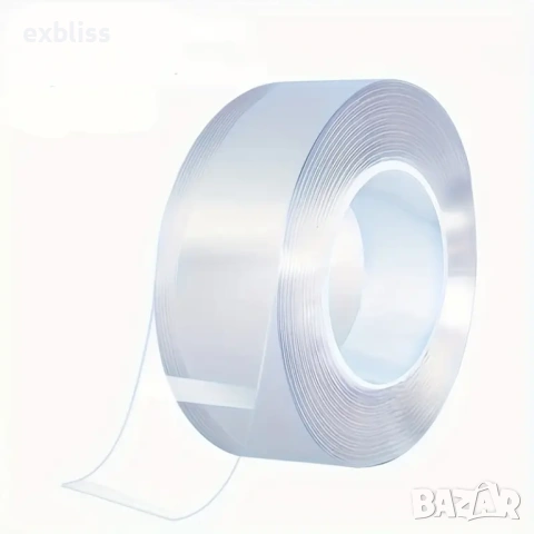 Прозрачна двойно-залепяща нано лента 1м., снимка 6 - Други - 53387615